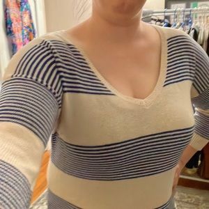 Blue & White Striped Sweater Tunic